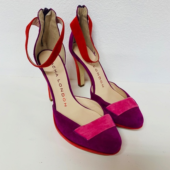 Sacha London Purple and Pink Strappy Heels Sz 7 - Picture 2 of 6